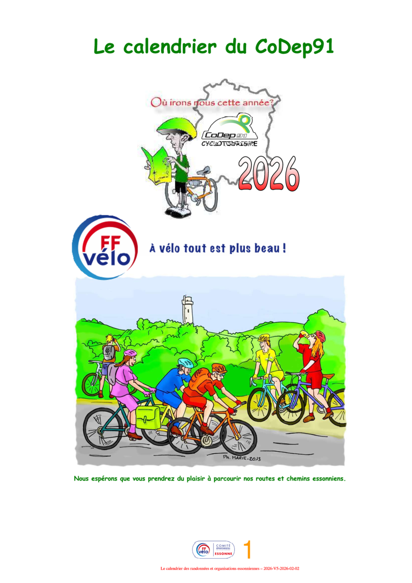 Le calendrier du CoDep91